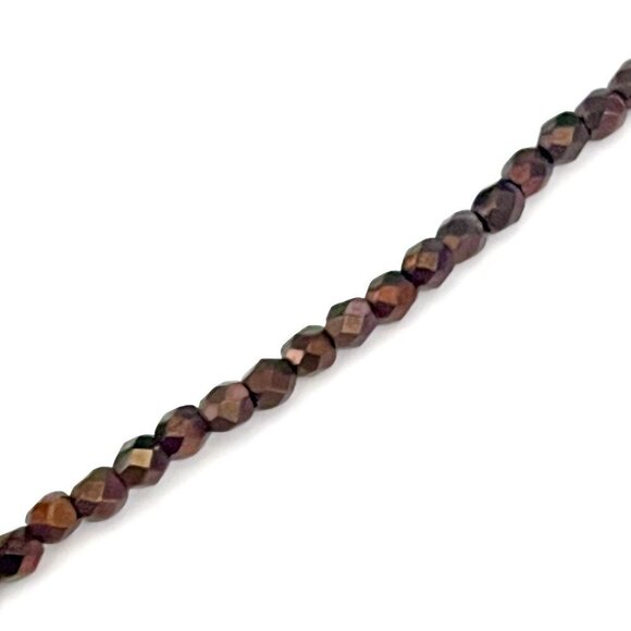As Low As $2 Jet Bronze Fire Polish Faceted Czech Glass Bead 3mm (45) - Picture 2 of 4